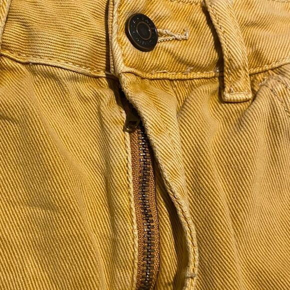 Pacsun Mustard Cargo Utility Raw Hem Jean Casual Relaxed Mini Skirt - Picture 5 of 5